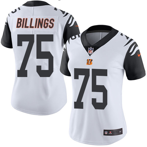 Women's Limited Andrew Billings Nike Jersey White - #75 Rush NFL Cincinnati Bengals